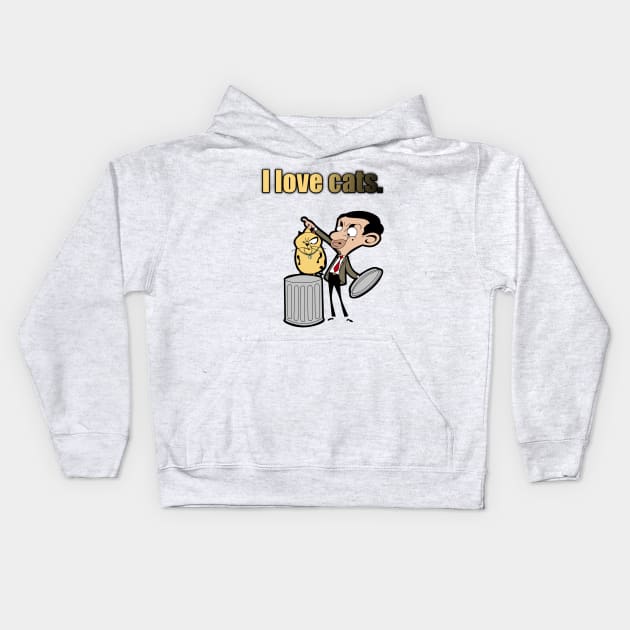 Mr. Bean with scrapper Kids Hoodie by Vectraphix